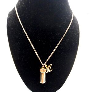 Louis Vuitton Monogram Eclipse Collier Charms  Necklace Silver Black # M63641